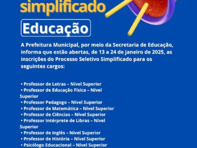 TESTE SELETIVO DA SECRETARIA MUNICIPAL DA EDUCAÇÃO EDITAL 001/SEMED/SMG/2025